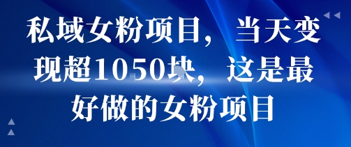 私域女粉项目，当天变现超1k，这是最好做的女粉项目，可放大操作-云网创