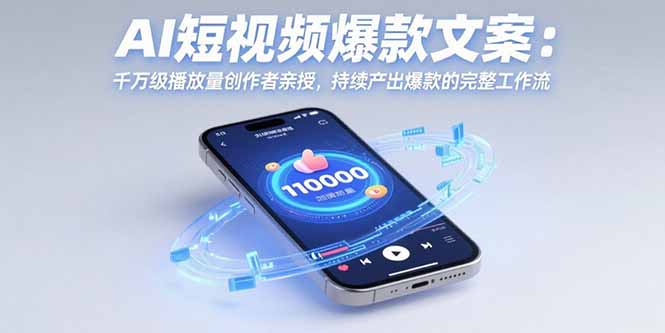 AI短视频爆款文案：千万级播放量创作者亲授，持续产出爆款的完整工作流-云网创