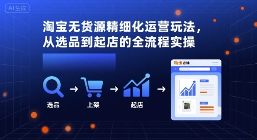 淘宝无货源精细化运营玩法，从选品到起店的全流程实操-云网创